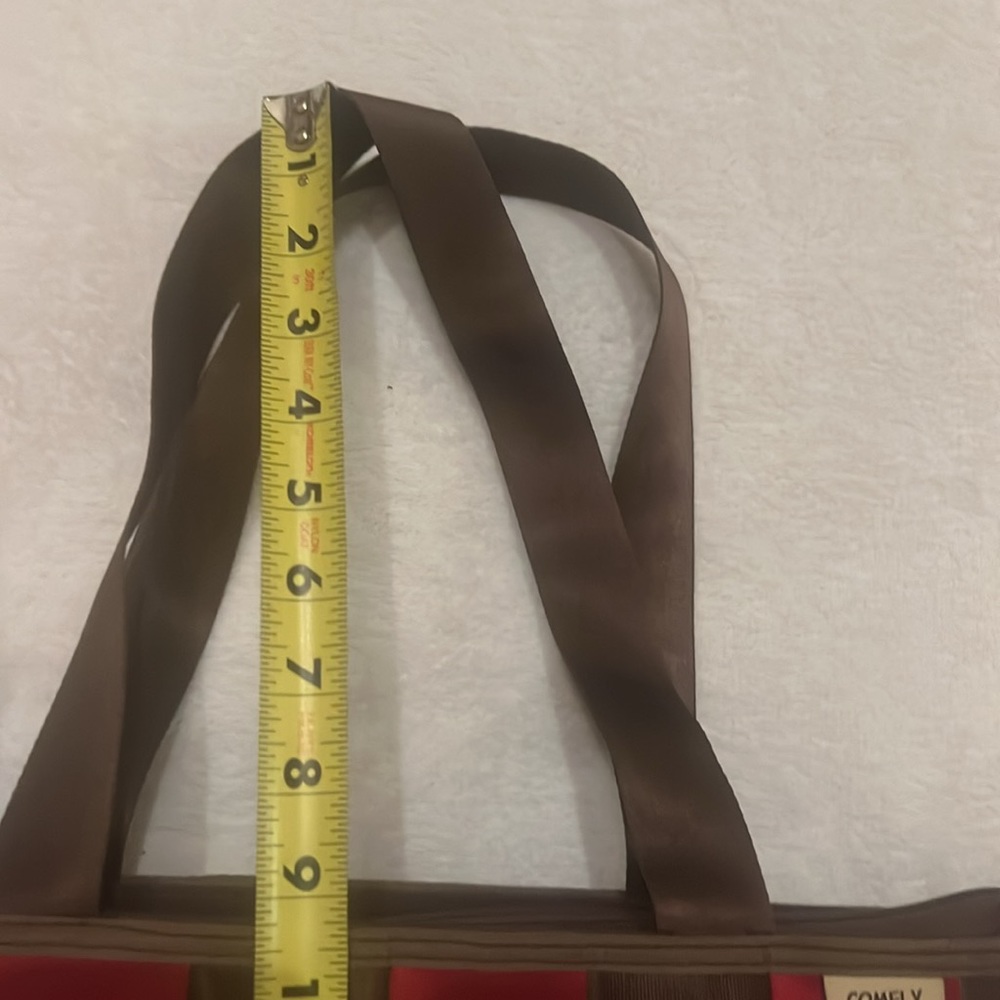 Comely, Seatbelt Purse Cabernet maroon and brown seatbelt straps woven - Picture 5 of 10